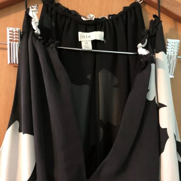 Joie Silk Jerelle Dress, Midi Halter, Side Slit, Black Floral, XS - Picture 9 of 9